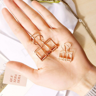 Kẹp văn phòng 6 chiếc kẹp dây vàng hồng 32 mm