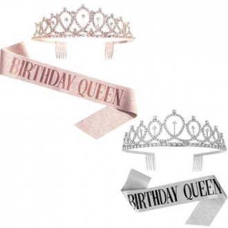 Nữ Hoàng Hồng Vàng Nữ Hoàng Bạc Nữ Hoàng Sinh Nhật Tiếp Liệu Người Lớn Sinh Nhật Vương Miện Vương Miện Dây Đeo Vai Bộ