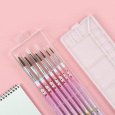 bộ bảng màu bàn chải nguồn cung cấp nghệ thuật màu hồng bảng màu bàn chải nghệ thuật