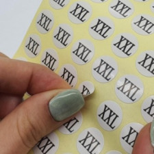 1 tờ (khoảng 58 tờ) Nhãn dán đánh dấu kích thước quần áo hình tròn XXL kích thước quần áo nhãn trắng con dấu thẻ kích thước phân loại