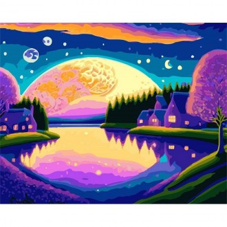 Pipo Tranh HPI0151 Buổi Tối Phong Cảnh Hoàng Hôn 40X50 Tự Làm Bức Tranh Nổi Tiếng Bộ Vẽ Tranh Sơn Dầu Màu Nước