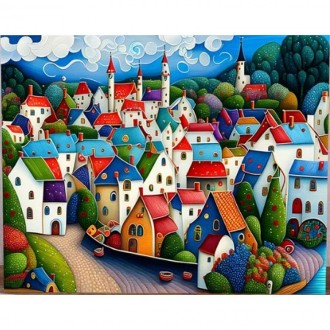 Tranh Pipo HPI0148 Nhỏ Đẹp Nhà Tôi 40X50 DIY Bộ Tranh Nổi Tiếng Vẽ Tranh Sơn Dầu Màu Nước