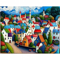 Tranh Pipo HPI0148 Nhỏ Đẹp Nhà Tôi 40X50 DIY Bộ Tranh Nổi Tiếng Vẽ Tranh Sơn Dầu Màu Nước