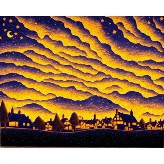 Pipo Tranh HPI00144 Buổi Tối Hoàng Hôn 40X50 Tự Làm Bức Tranh Nổi Tiếng Bộ Vẽ Tranh Sơn Dầu Màu Nước