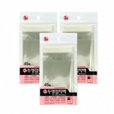 Túi dính trong suốt số 3 (80x120+30mm 45 tờ) - 3 miếng Túi dính trong suốt Vinyl trong suốt Vinyl dính Vinyl Bao bì Túi nhựa quà tặng