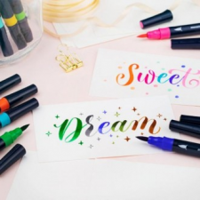 Bút lông 6 màu bộ đôi màu vẽ thư pháp bút cọ