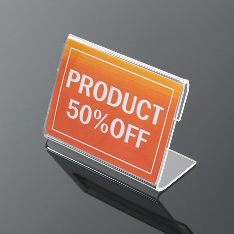 Giá trưng bày thẻ tên bằng acrylic hình chữ L 10p