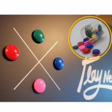 Bộ 50 Nam châm hình tròn hỗn hợp màu 3cm Vòng tròn đồng xu Hộp đựng giấy ghi nhớ từ tính Tủ lạnh cố định