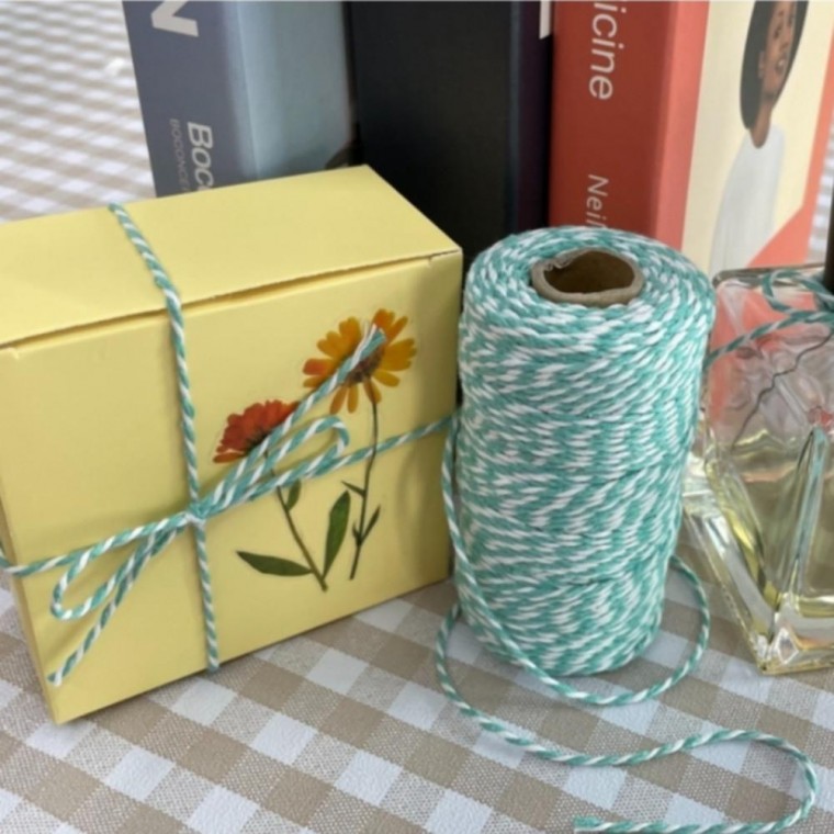 Xanh Khoảng 100M Tack Dây Dây Xe Nút Thắt Thủ Công Sợi Màu Dây Ruy Băng Gói Quà Hoàn Thiện Trang Trí Dây