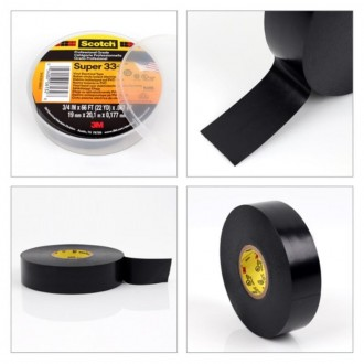 1 cuộn (20m) rộng 1,9cm Băng keo điện 3M 33 màu đen dây màu đen kết nối cáp cách điện bảo vệ dây điện