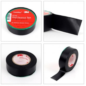 1 cuộn (10m) rộng 1,9cm Băng keo điện 3M 1711 màu đen cách điện màu đen kết nối dây bảo vệ dây điện