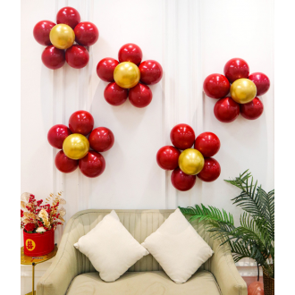 Sự kiện khinh khí cầu năm bông tại nhà Tiệc trang trí nhà cửa Trang trí nhà cửa