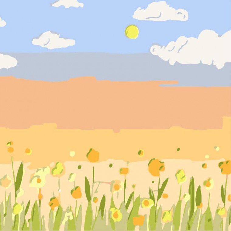 Bộ tranh vẽ Pipo HP10121 Vườn hoa Mini 20x20