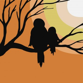 Bộ tranh vẽ gia đình chim ác là HP10117 Mini 20x20