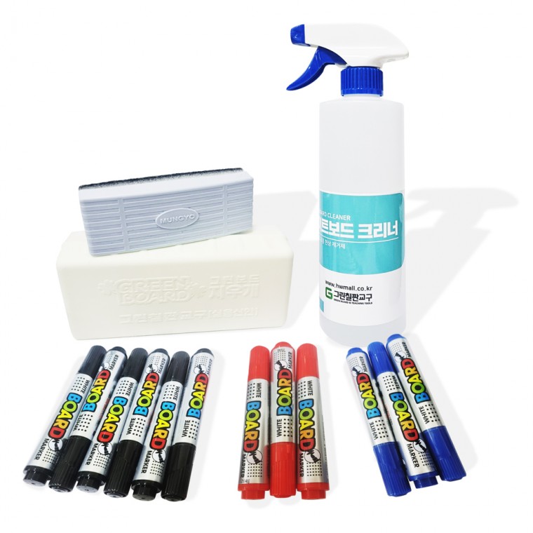 Bộ 3 vật tư tiêu hao bảng trắng (1 bộ - Bút đánh dấu/tẩy/vệ sinh bảng trắng)