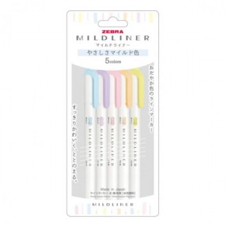 Bộ 5 bút kẻ nhẹ có bút đánh dấu huỳnh quang hai mặt màu pastel