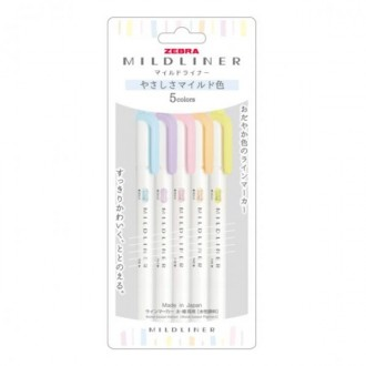 Bộ 5 bút kẻ nhẹ có bút đánh dấu huỳnh quang hai mặt màu pastel