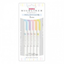 Bộ 5 bút kẻ nhẹ có bút đánh dấu huỳnh quang hai mặt màu pastel