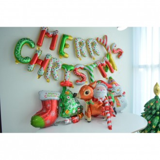 Giáng Sinh Bảng Chữ Cái Bóng Bộ Bóng Vòng Hoa Dự Tiệc Cung Cấp Santa Bóng Người Tuyết Bóng Sự Kiện Trang Trí Đạo Cụ