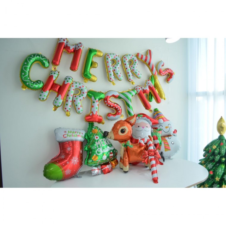 Giáng Sinh Bảng Chữ Cái Bóng Bộ Bóng Vòng Hoa Dự Tiệc Cung Cấp Santa Bóng Người Tuyết Bóng Sự Kiện Trang Trí Đạo Cụ