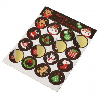 [Kho Byulbyeol] 10 tờ nhãn dán hình tròn Giáng sinh dùng để trang trí máy tính xách tay mang nhật ký