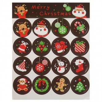 [Kho Byeolbyeol] 10 miếng dán hình tròn Giáng sinh dùng để trang trí máy tính xách tay mang nhật ký