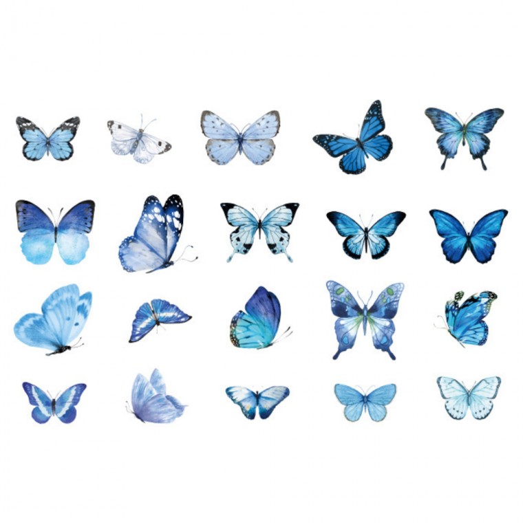 Nhãn dán trang trí nhật ký bướm xanh