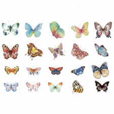 Nhãn dán trang trí nhật ký bướm đầy màu sắc