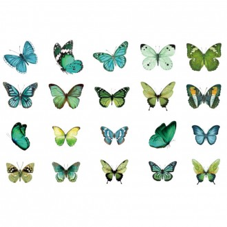 Nhãn dán trang trí nhật ký bướm xanh