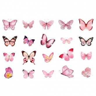 Nhãn dán trang trí nhật ký bướm hồng