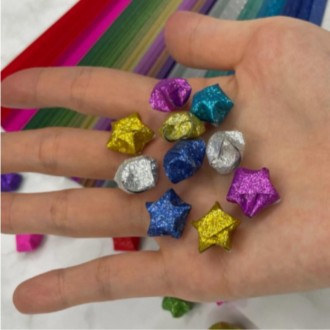 Tổng cộng 360 tờ 18 màu giấy gấp ngôi sao long lanh giấy màu ngôi sao dải gấp ngôi sao giấy dài màu origami ngôi sao