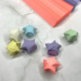 Tổng cộng 540 tờ Giấy gấp ngôi sao 6 màu pastel Giấy màu ngôi sao Dải gấp ngôi sao Giấy dài màu gấp giấy origami ngôi sao
