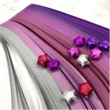 Tổng cộng 520 tờ 5 màu giấy gấp ngôi sao màu tím lấp lánh giấy màu ngôi sao dải gấp ngôi sao giấy dài màu origami ngôi sao