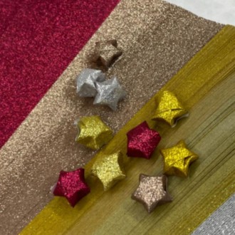 Tổng cộng 520 tờ 5 màu lấp lánh giấy gấp ngôi sao vàng giấy màu ngôi sao dải gấp ngôi sao giấy dài màu origami ngôi sao