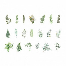 Nhãn dán trang trí nhật ký hoa lá xanh