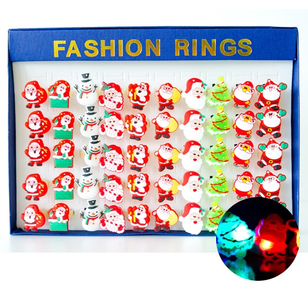 Nhẫn thạch LED Giáng sinh (hỗn hợp ông già Noel) 50 chiếc