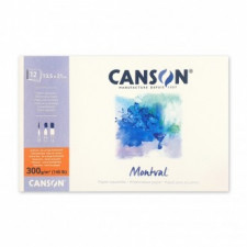 Tập giấy đóng gáy màu nước Canson Montbal 1 mặt 300g 13,5X21cm