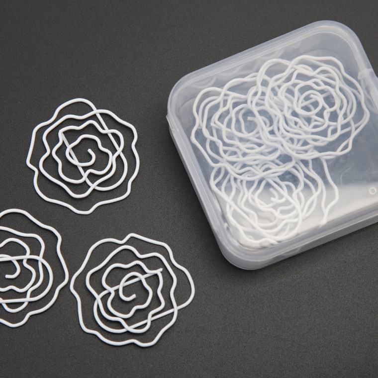 1 hộp kẹp hoa hồng lớn màu trắng dung tích lớn (10 cái)