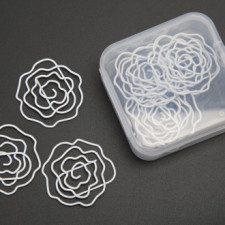 1 hộp kẹp hoa hồng lớn màu trắng dung tích lớn (10 cái)