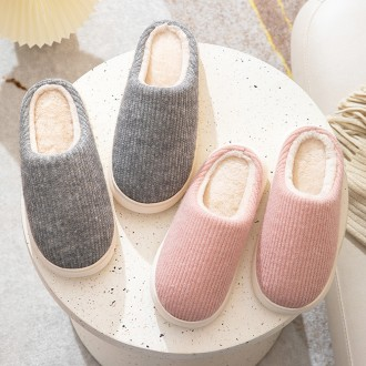 Gân Lông Dép Nam Nữ Size Lớn Lạnh Bảo Vệ Văn Phòng Phòng Khách Trong Nhà Giày Mùa Đông