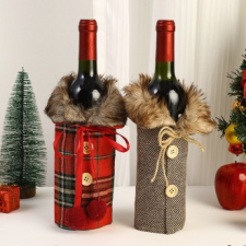 Bìa trang trí lông thú bao bì rượu vang Giáng sinh