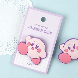 Kẹp cao su Star Kirby Kẹp tài liệu văn phòng phẩm màu tím Clip tài liệu