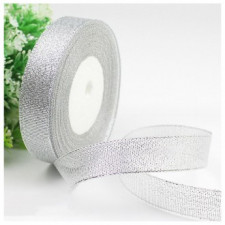 Dây ruy băng gói ngọc trai bạc 2cm