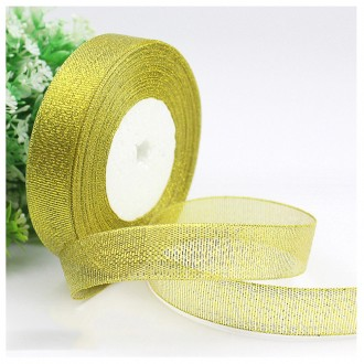 Dây ruy băng bao bì ngọc trai vàng 2cm