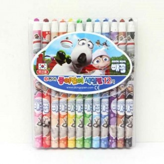 Giấy cuộn Bút chì màu 12 Bộ màu Trường mẫu giáo Ppaekkom Học nghệ thuật tiểu học