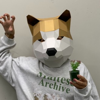 Làm mặt nạ giấy 3D Shiba Inu