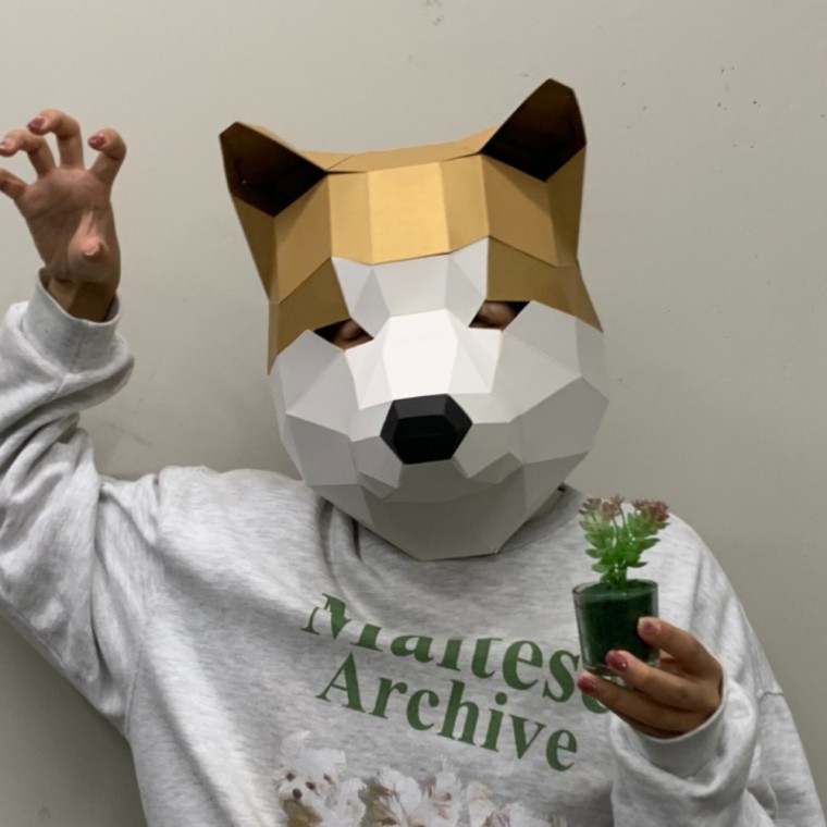 Làm mặt nạ giấy 3D Shiba Inu