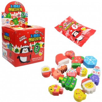 Cục tẩy ngẫu nhiên X-MAS (1 hộp) Cục tẩy mini giáng sinh