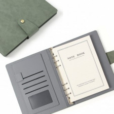 Sổ tay loại nhật ký vừa vặn bằng da (A5) (màu xanh lá cây)
