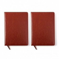 Sổ nhật ký bìa da A5, bộ 2 sổ làm việc (màu nâu)
